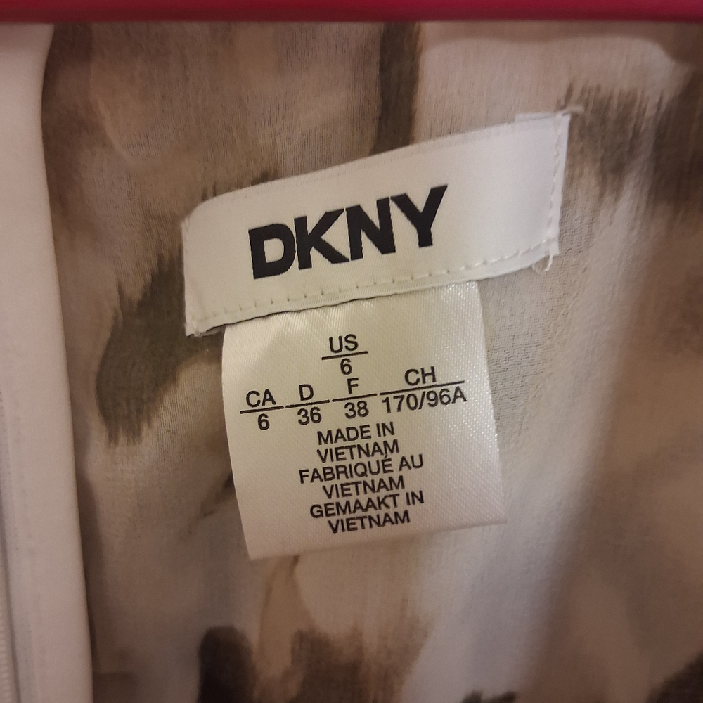 DKNY Cream and Brown Midi Dress - Picture 2 of 3